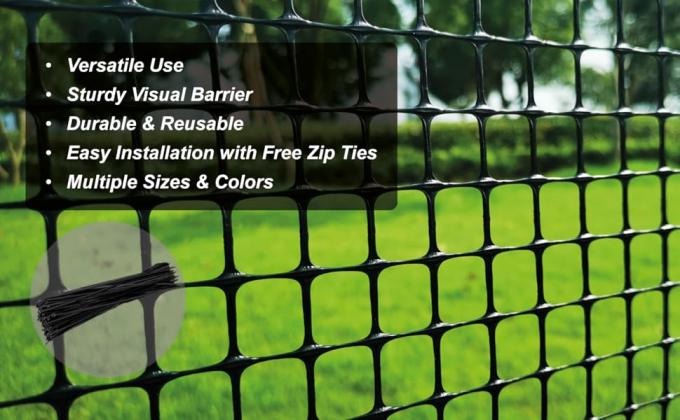 Plastic Hardware Mesh Netting, Garden Netting, Temporary Fence, Tree Guards, Safety Net For Balcony, Deck, Stair Railing, Animal Barrier, Poultry, Deer, With 50 Zip Ties 0