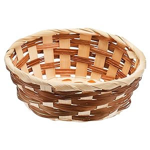 Round Gift Baskets, Bamboo Small Bread & Fruit Baskets, 7" Woven Bread Roll Baskets, Food Serving Baskets, Food Storage Basket For Kitchen Restaurant Display Decor 6