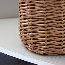 Wicker Picnic Basket With Double Leather Handles, Natural Willow Hamper For Easter Eggs Candy Wine Toy Flower Wedding Gifts 1