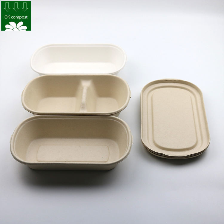 Custom Biodegradable Sugarcane Bagasse Pulp Fiber Fast Food Packing ...