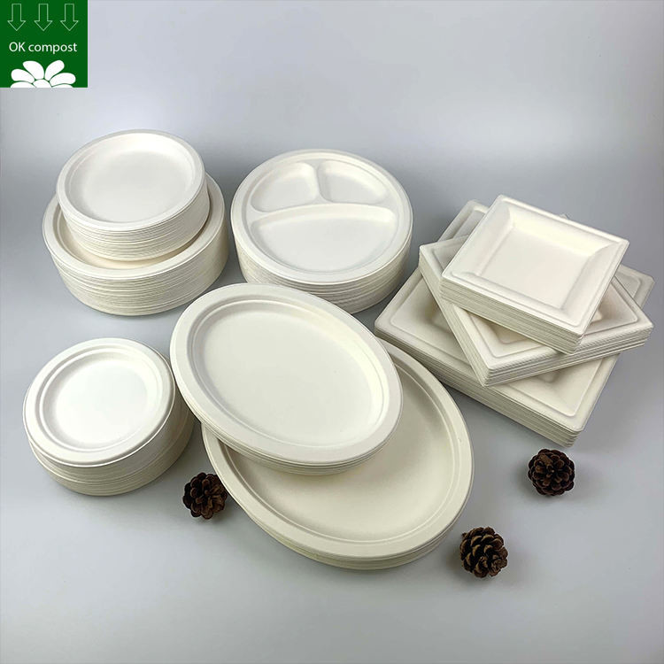 Custom Biodegradable Sugarcane Bagasse Pulp Fiber Fast Food Packing ...