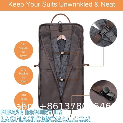 Gusseted Travel Garment Bag For Business, Foldable, Durable Thick Oxford Fabric Travel Suit Bag