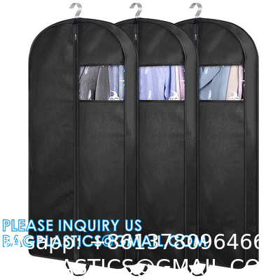 Carry On Garment Bag For Business Travel Canvas Leather Men Suit Cover, Non Woven Dust Cover Bags