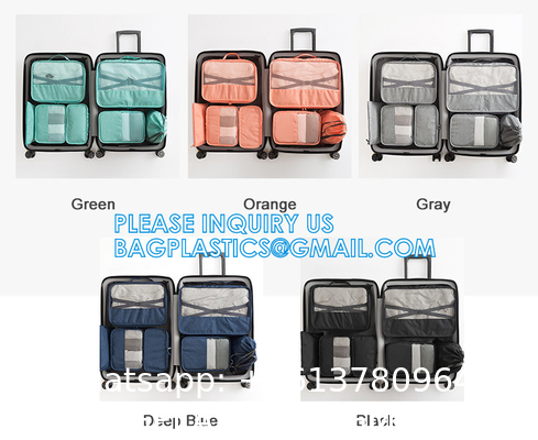 Packing Cubes Travel Luggage Organizers With Laundry Bag,Shoe Bag And Toitetrybag, Luggage For Carry On Suit