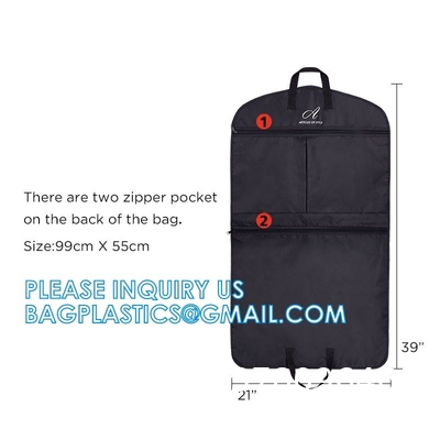 Business Garment Bag Cover For Suits Dresses Clothing Foldable Pockets, Carry On Garment Bag, Moving Bags