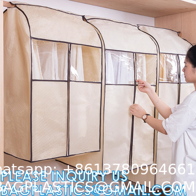 Large Capacity Dustproof Clothing Closet Organizer Custom Suit Garment Cover Bags Custom Logo