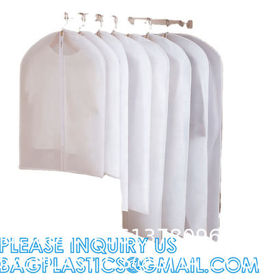 Translucent Clothes Are High Quality And Dustproof Recycled Poly Custom Hanging Garment Cover Bag White