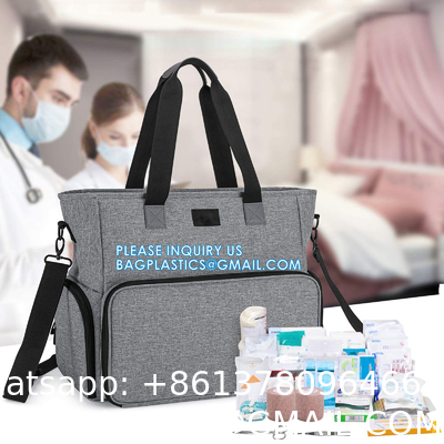 Home Health Nurse Bag Empty, Portable Medical Supplies Shoulder Bag For Hospice, Home Visit, Hospital Interns