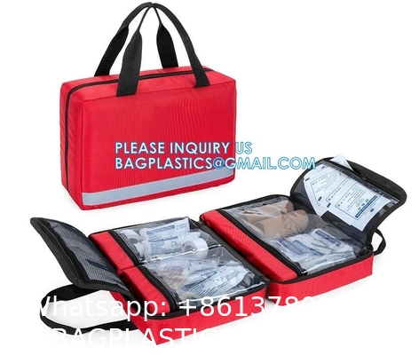 Emergency Treatment Medical Bags Multi-Pocket for Home School Office Car Traveling Hiking Trip Daycare