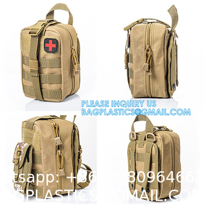Outdoor Utility Bags, Camping Hiking Empty Tactical Molle Medical First Aid Kit Waist Pouch Bag for Storage