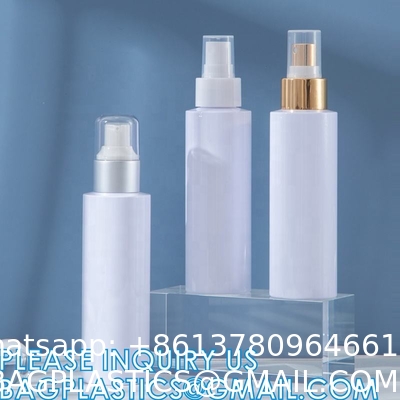 Cosmetic Spray Bottles PET Plastic 60ml 80ml 100ml 120ml Gold Plating Pump Water Liquid Spray Bottle OEM