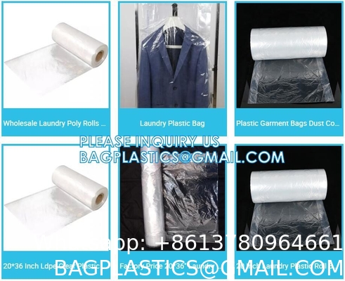 Compostable Dry Cleaning Perforated Clear biodegradable Garment/Laundry/Clothing Bags On Roll, Apparel Covers