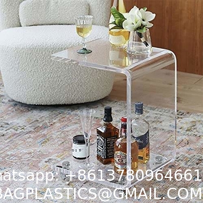 Acrylic Nightstand, End Table, Side Table With Wheels Casters, clear furniture crafts acrylic Bookcase Bookshelf