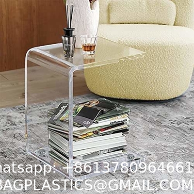 Acrylic Nightstand, End Table, Side Table With Wheels Casters, clear furniture crafts acrylic Bookcase Bookshelf