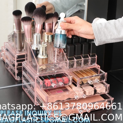 Cosmetic Storage Box Makeup Storage Container Organiser, Skincare Makeup Organizer, Brush Holder, Vanity Shelf