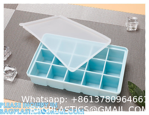 Silicone Ice Cube Molds With Removable Lids Reusable And BPA Free For Whiskey, Cocktail, Stackable Flexible Safe Ice