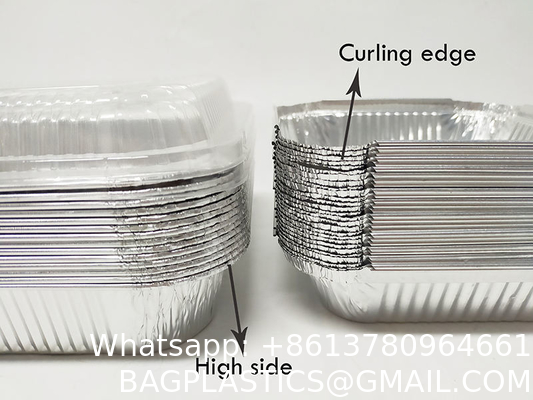 Disposable Food Packaging Disposable Tin Foil Dishes Catering Aluminium Foil Container Foil Tray With Plastic Lid