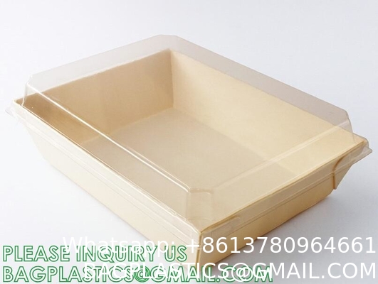 Bakery Boxes, Craft Paper Box, Disposable Paper Food Packaging Take Away Window Fruit Sushi Salad Paper Boxes With Logo