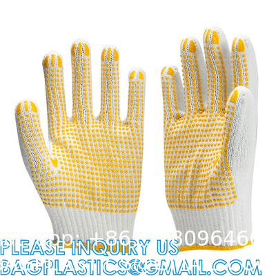 Cotton PVC Dotted Safety Garden Working Gloves Cotton Working Gloves, Safety Work Gloves for Industrial Work