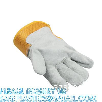 Heavy Duty Leather Welding Working Gloves, Palm safety Gloves, suede finish, cowhide, Cut Resistant, Driver Gloves