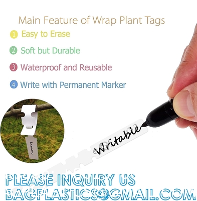 Tree Tags Plastic Plant Labels Wrap, Plant Tags Nursery Tags, Plant Identification Stakes, Garden Tags, Multicolors