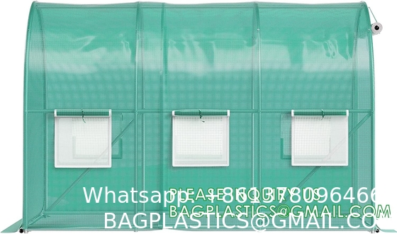 Portable Plant GreenHouse Zippered Door Windows, Galvanized Steel Hoops, Glass Greenhouse, Polycarbonate Greenhouse