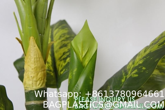 Artificial Golden Dieffenbachia Plant 43 Inch Tall Fake Tropical Lifelike Tree in Pot Silk Faux Dark Green Plant