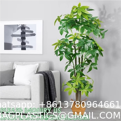 Artificial Trees Tall Faux Money Tree Big Fake Floor Plants Silk Trees Indoor Pachira Aquatica with 31 Branches