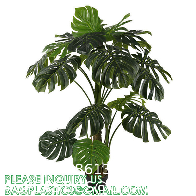 Artificial Monstera Deliciosa Plant, 5ft Potted Faux Tree with 15 Verdant Fake Leaves, Swiss Cheese Plant for Home