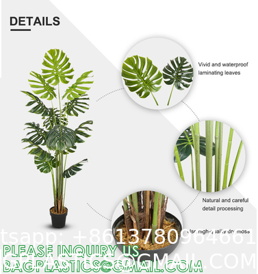 Artificial Monstera Deliciosa Plant, 5ft Potted Faux Tree with 15 Verdant Fake Leaves, Swiss Cheese Plant for Home