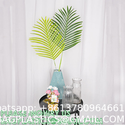 Kinds Artificial Palm Leaves Tropical Fake Leaves, Monstera Leaf Faux Leaves Party Table Decoration Wedding Birthday