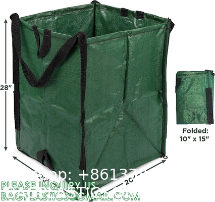 Heavy Duty Home and Yard Waste Bag 48-Gallon Woven Polypropylene, Reusable Lawn and Leaf Garden Bag with Reinforced