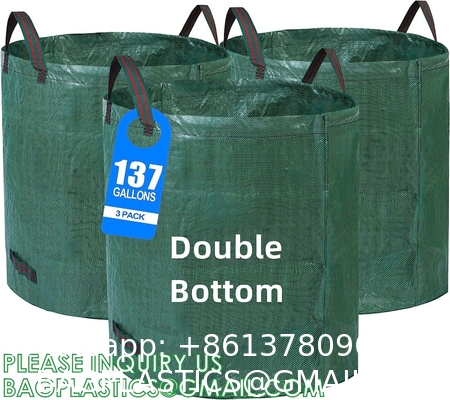 Heavy Duty Home and Yard Waste Bag 48-Gallon Woven Polypropylene, Reusable Lawn and Leaf Garden Bag with Reinforced