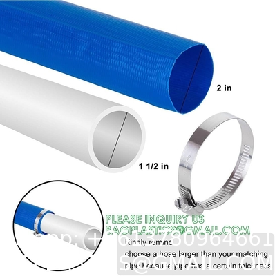 PVC Lay Flat Pump Discharge Hose With Aluminum Camlock C & E Fittings, Cam Lock Fitting Type F included, Heavy Duty