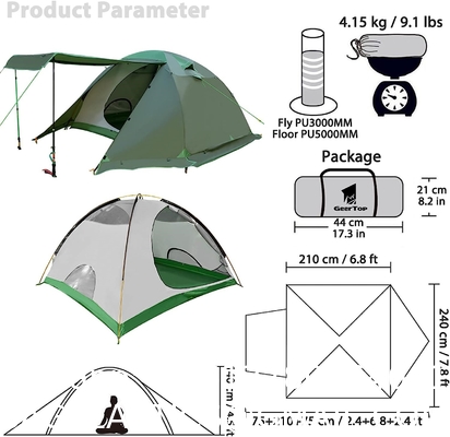 Tents for Camping Waterproof Lightweight Easy Set Up 4 Season Winter Family Tent for Camp Backpacking Hiking Outdoor