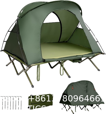 Camping Tent Cot, Folding Tent Combo Air Mattress & Sleeping Bag, Off-Ground Tent Shelter with Carry Bag for Hiking