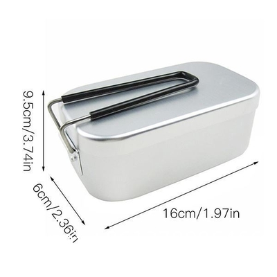 Mess Tin Camping Bento Box Military Camping Cookware Kit Lunch Container Steaming Rack Set with Storage Bag Picnic