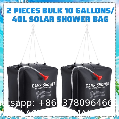 10 Gallons/ 40L Solar Camping Showers with Hot Water Portable Camping Shower Bag Removable Hose Shower Nylon Ropes