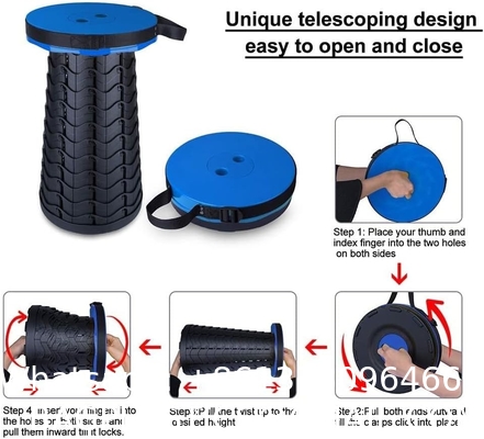 Retractable Folding Stool, Collapsible Telescoping Foldable Stool For Adults For Outdoor Fishing Hiking Gardenin