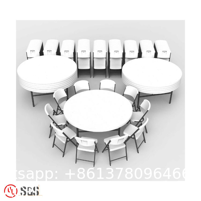 Custom 4ft 6ft 8ft Cheap Round Foldable Table Portable Folding White Round Tables For Events Wedding