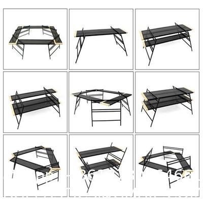 Outdoor Spliced Camping Folding Table, Outdoor Table, Card Table, Portable Grill Table, Adjustable Heights