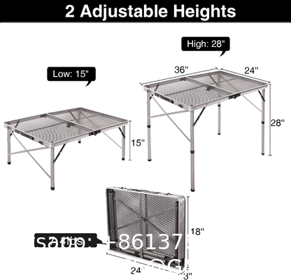 Outdoor Spliced Camping Folding Table, Outdoor Table, Card Table, Portable Grill Table, Adjustable Heights