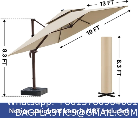 Big Patio Parasol Outdoor Aluminium Cantilever Restaurant Umbrella Sonnenschirm Garten Mit Led