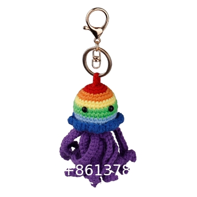 Handmade Crochet Keychain Stuffed Animal Crafts Knitted Crochet Toys - Keychain Accessory- Octopus - Handmade Keychain