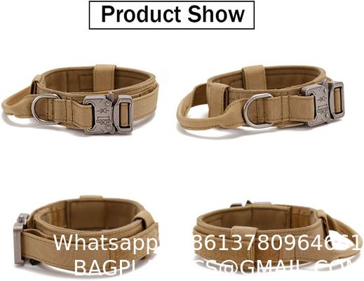 Tactical Dog Collar ornaments Dog Collar Nylon Dog Collar Heavy Duty Metal Buckle with Handle for Dog Training