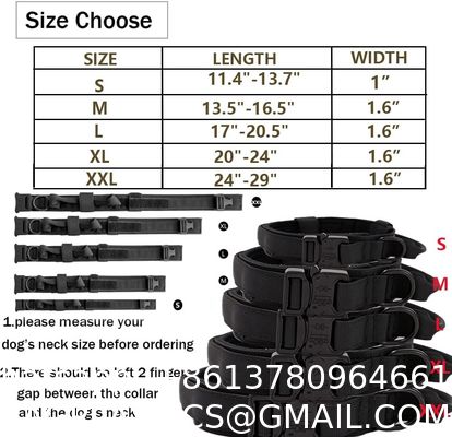 Tactical Dog Collar ornaments Dog Collar Nylon Dog Collar Heavy Duty Metal Buckle with Handle for Dog Training