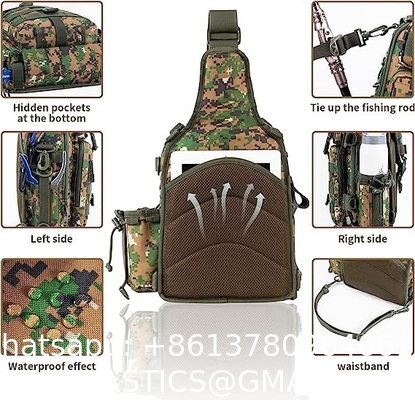 Fishing Backpack With Rod Holder Fishing Tackle Bag Fishing Gear Bag, Outdoor Camouflage Tactical Bag Fishing Bag