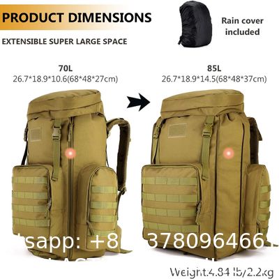 Tactical ornaments Army Backpack, Tactical Hiking Daypack 70-85L ornaments MOLLE Assault Backpack Army Traveling Campi