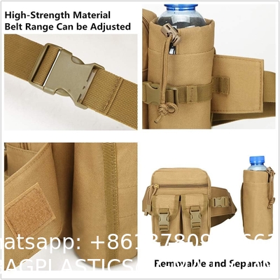 Tactical Waist Bag Military Fanny Pack, Utility Belt With Water Bottle Holder, Suitable For Hiking Mountaineeri