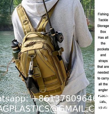 Fishing Tackle Box Storage Sling Bag Outdoor Shoulder Backpack Cross Body Sling Gear for Pond Hopper Hiking Hunting